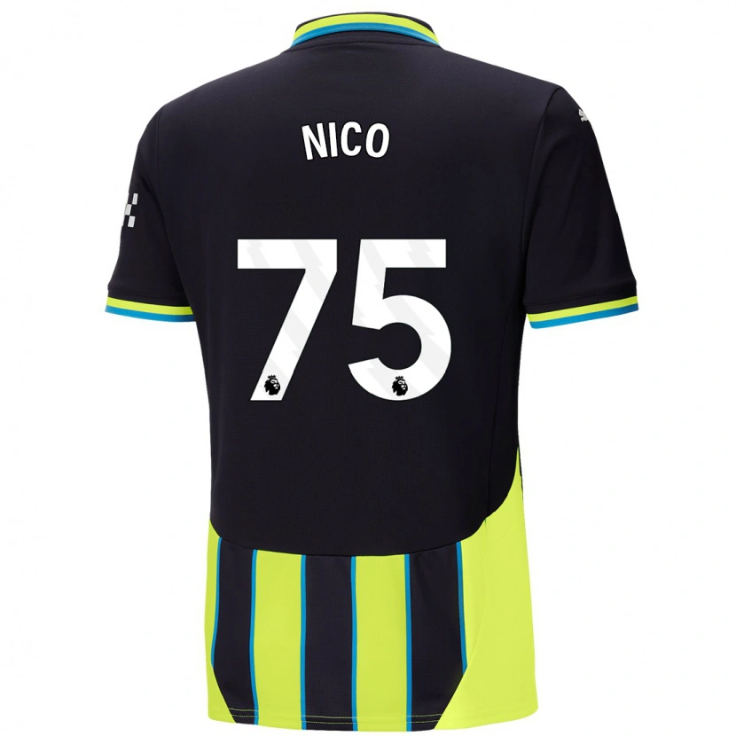 Danxen Børn Nico O'reilly #75 Blå Gul Udebane Spillertrøjer 2024/25 Trøje T-Shirt