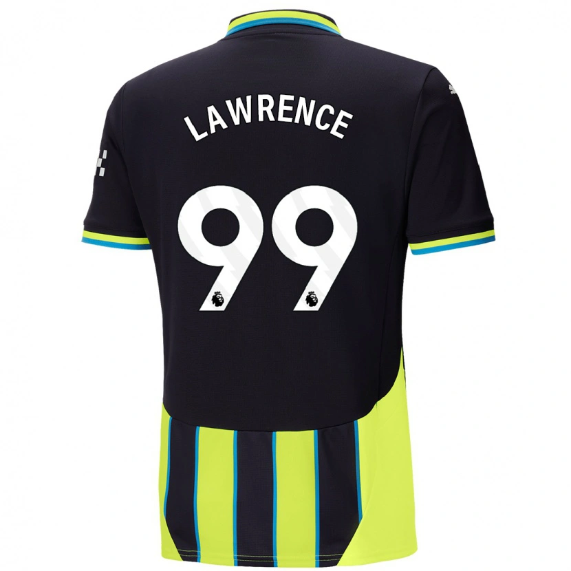 Danxen Børn Emilio Lawrence #99 Blå Gul Udebane Spillertrøjer 2024/25 Trøje T-Shirt