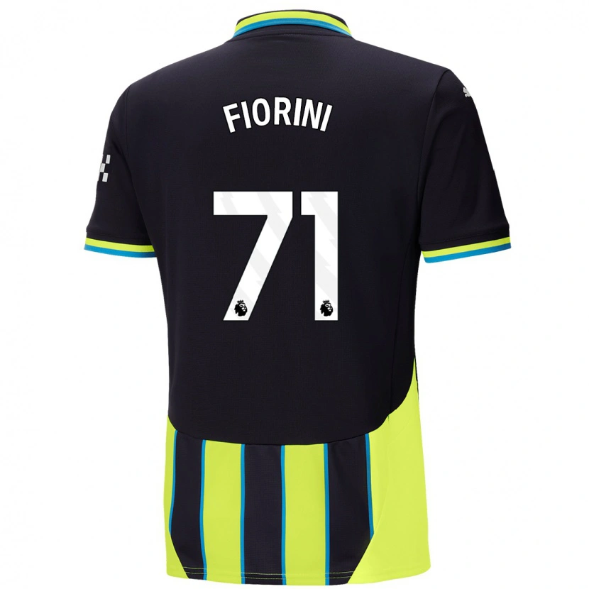 Danxen Børn Lewis Fiorini #71 Blå Gul Udebane Spillertrøjer 2024/25 Trøje T-Shirt