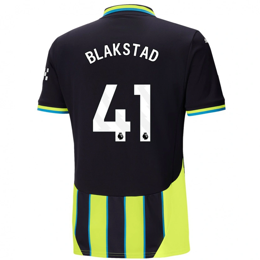 Danxen Børn Julie Blakstad #41 Blå Gul Udebane Spillertrøjer 2024/25 Trøje T-Shirt