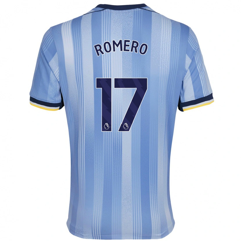 Danxen Børn Cristian Romero #17 Lyseblå Udebane Spillertrøjer 2024/25 Trøje T-Shirt