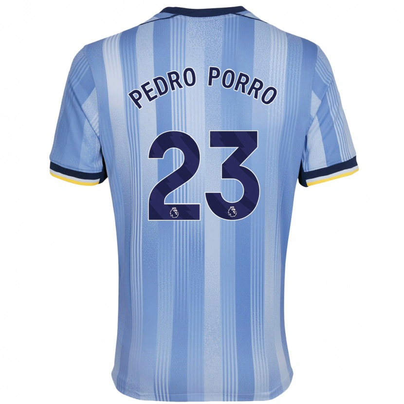 Danxen Børn Pedro Porro #23 Lyseblå Udebane Spillertrøjer 2024/25 Trøje T-Shirt