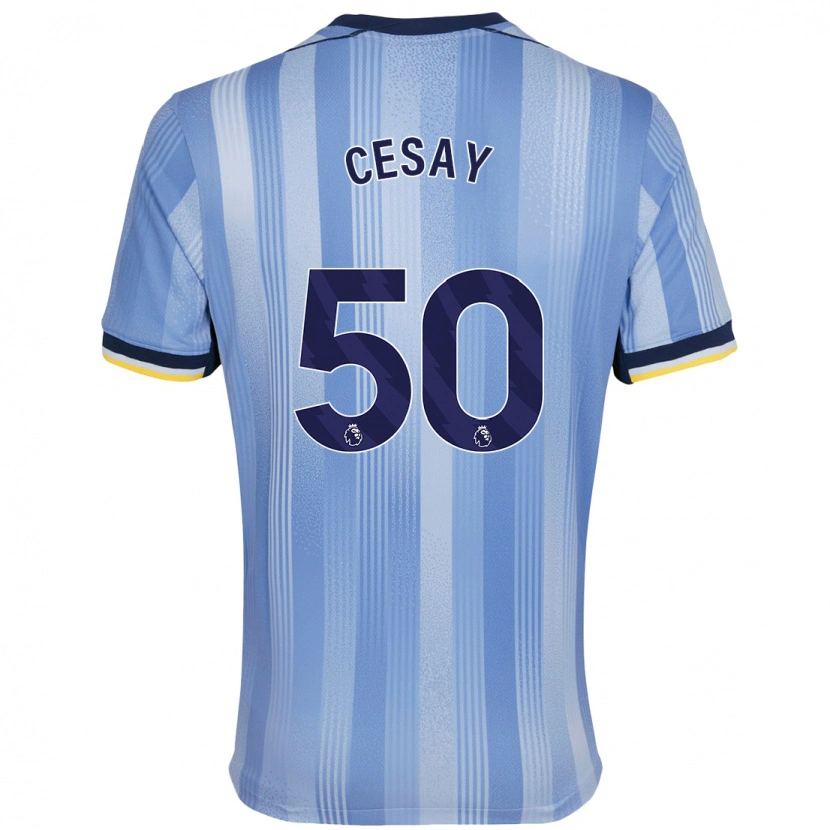Danxen Børn Kallum Cesay #50 Lyseblå Udebane Spillertrøjer 2024/25 Trøje T-Shirt
