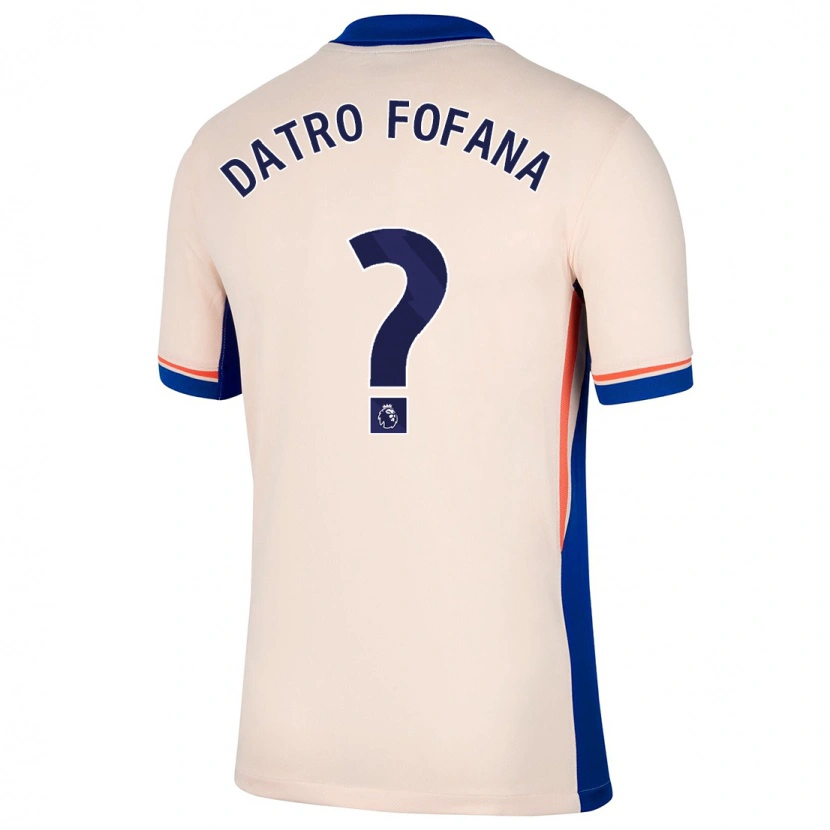 Danxen Børn David Datro Fofana #0 Lys Beige Udebane Spillertrøjer 2024/25 Trøje T-Shirt