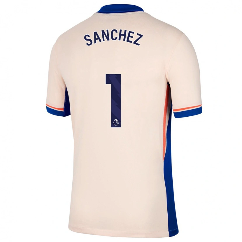 Danxen Børn Robert Sánchez #1 Lys Beige Udebane Spillertrøjer 2024/25 Trøje T-Shirt