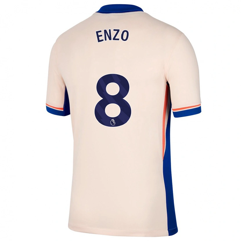 Danxen Børn Enzo Fernández #8 Lys Beige Udebane Spillertrøjer 2024/25 Trøje T-Shirt