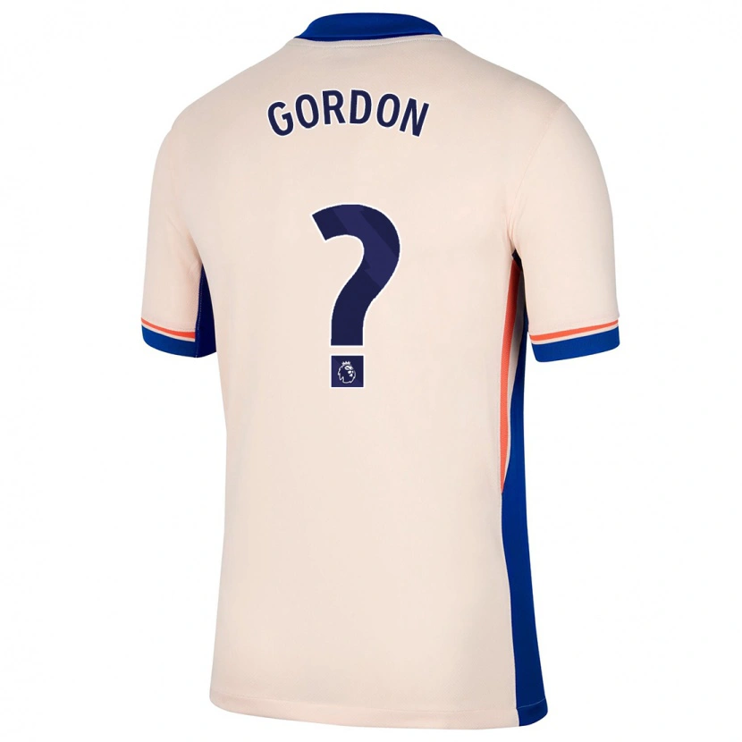 Danxen Børn Sol Gordon #0 Lys Beige Udebane Spillertrøjer 2024/25 Trøje T-Shirt