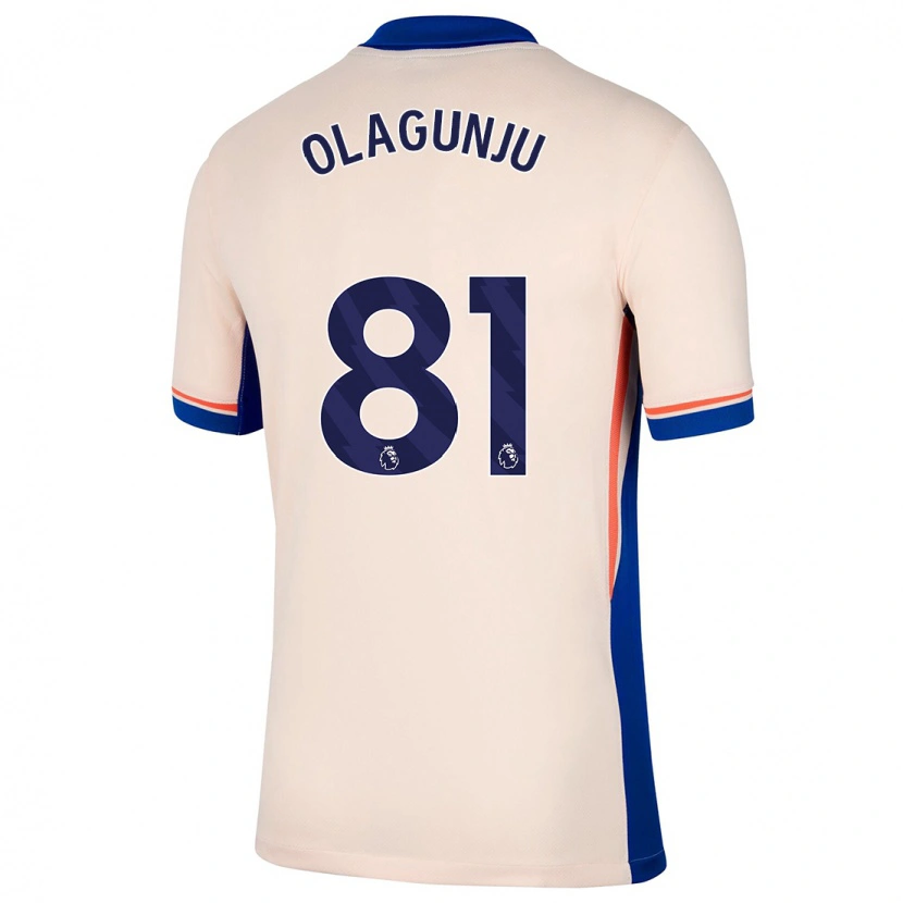 Danxen Børn Saheed Olagunju #81 Lys Beige Udebane Spillertrøjer 2024/25 Trøje T-Shirt