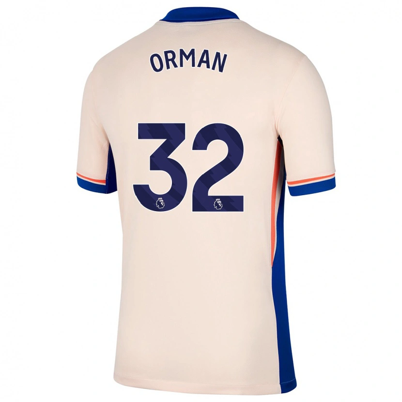 Danxen Børn Emily Orman #32 Lys Beige Udebane Spillertrøjer 2024/25 Trøje T-Shirt