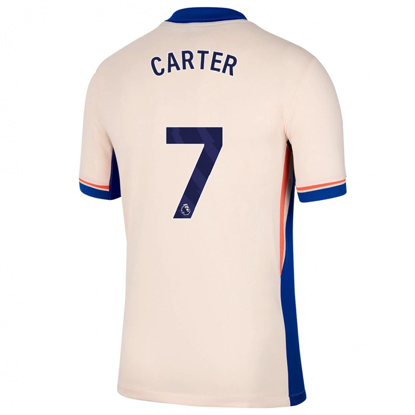 Danxen Børn Jessica Carter #7 Lys Beige Udebane Spillertrøjer 2024/25 Trøje T-Shirt