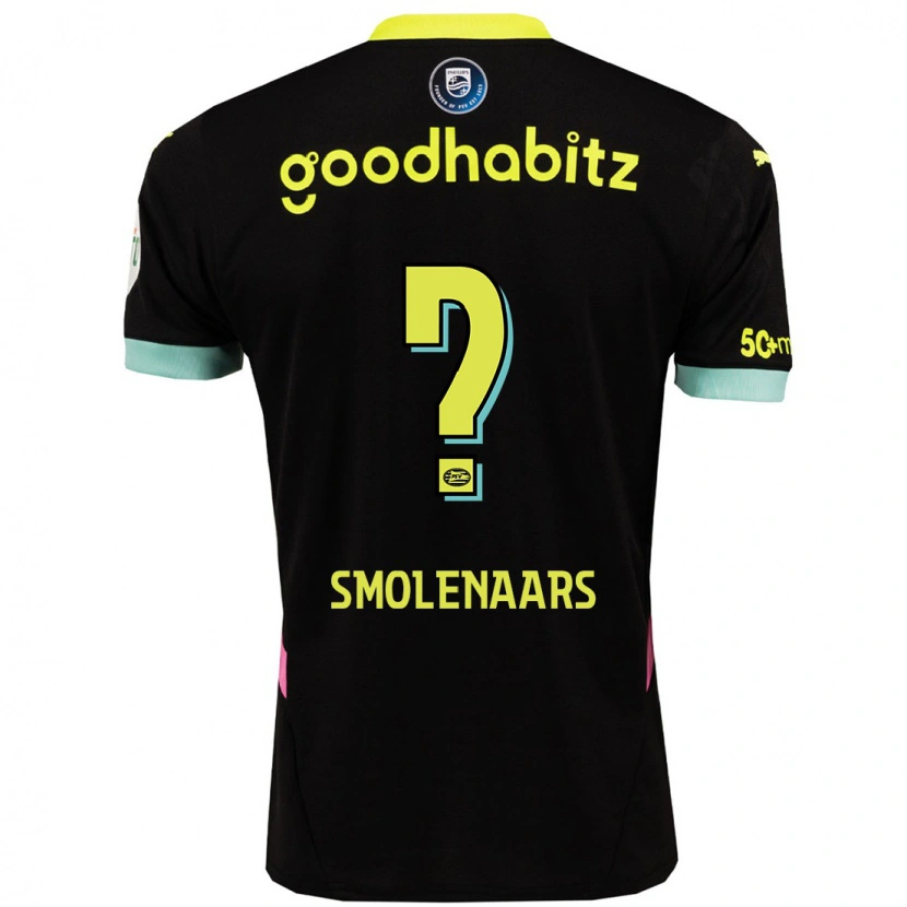 Danxen Børn Tijn Smolenaars #0 Sort Gul Udebane Spillertrøjer 2024/25 Trøje T-Shirt