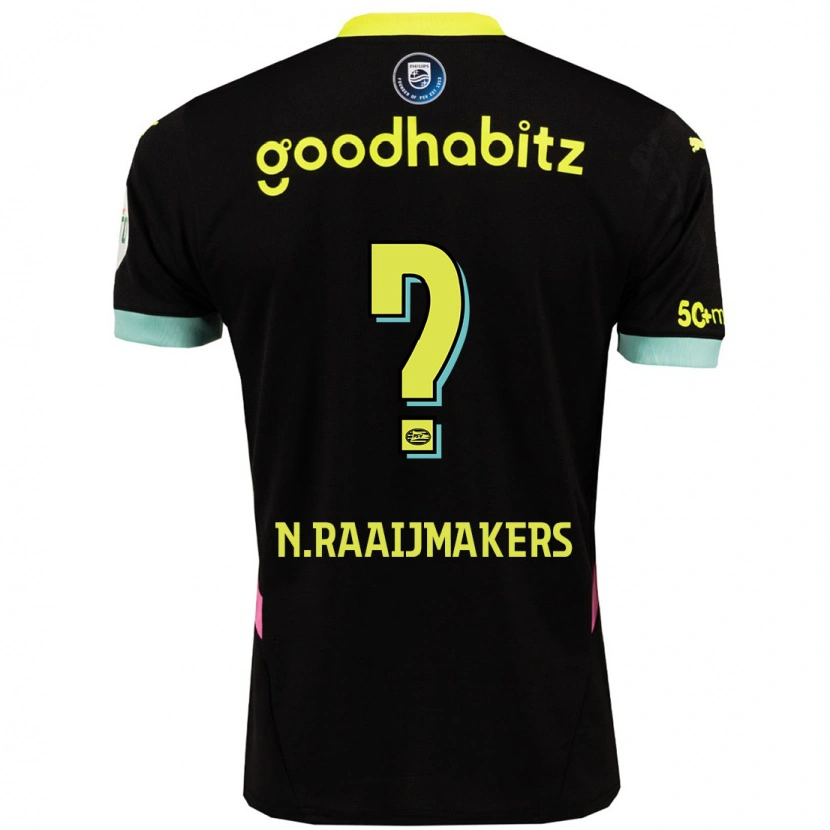 Danxen Børn Niels Raaijmakers #0 Sort Gul Udebane Spillertrøjer 2024/25 Trøje T-Shirt