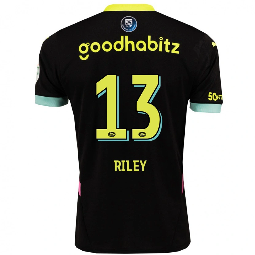 Danxen Børn Indiah-Paige Riley #13 Sort Gul Udebane Spillertrøjer 2024/25 Trøje T-Shirt