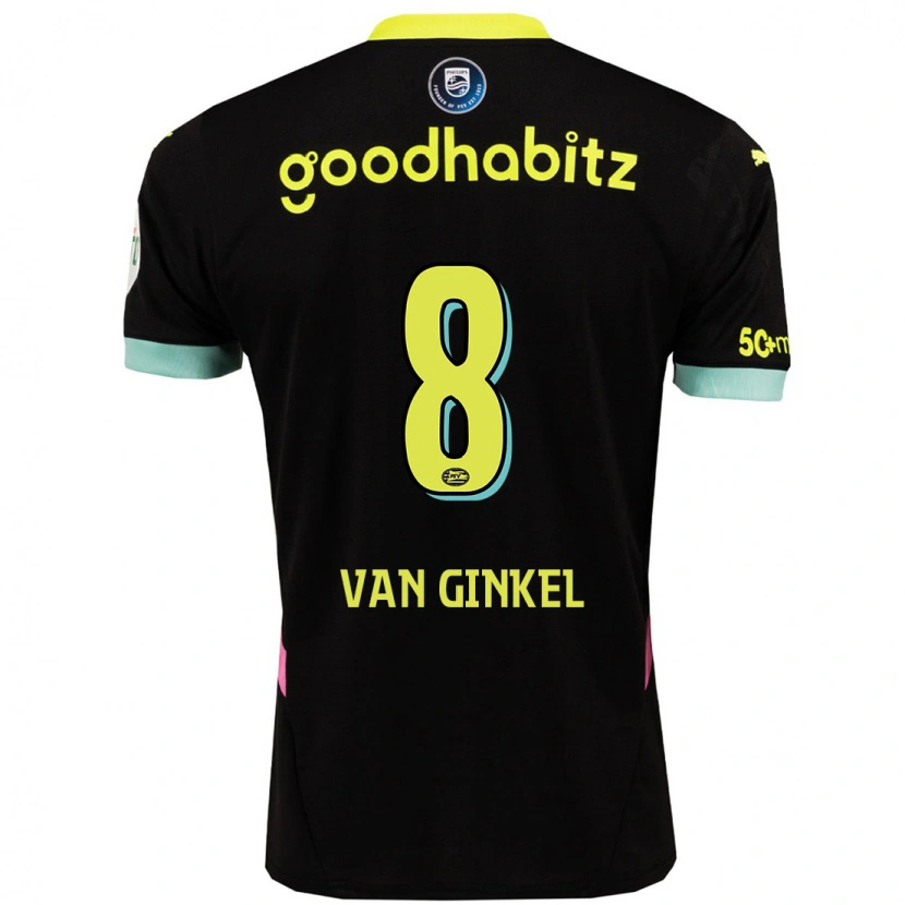 Danxen Børn Marco Van Ginkel #8 Sort Gul Udebane Spillertrøjer 2024/25 Trøje T-Shirt