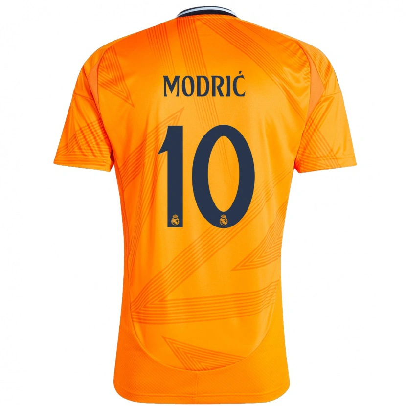 Danxen Børn Luka Modric #10 Orange Udebane Spillertrøjer 2024/25 Trøje T-Shirt