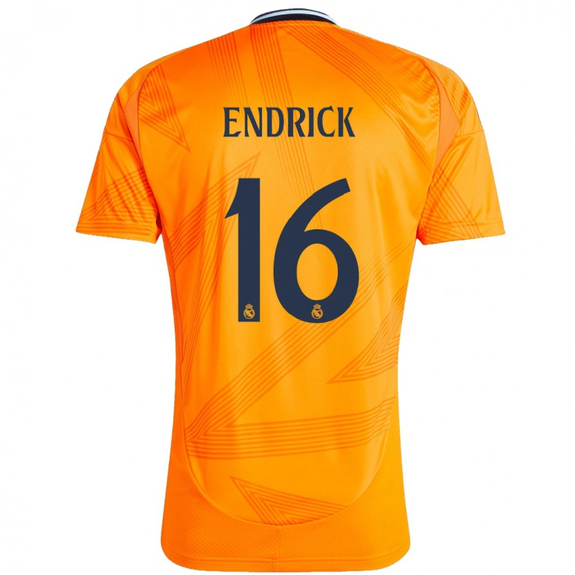 Danxen Børn Endrick #16 Orange Udebane Spillertrøjer 2024/25 Trøje T-Shirt
