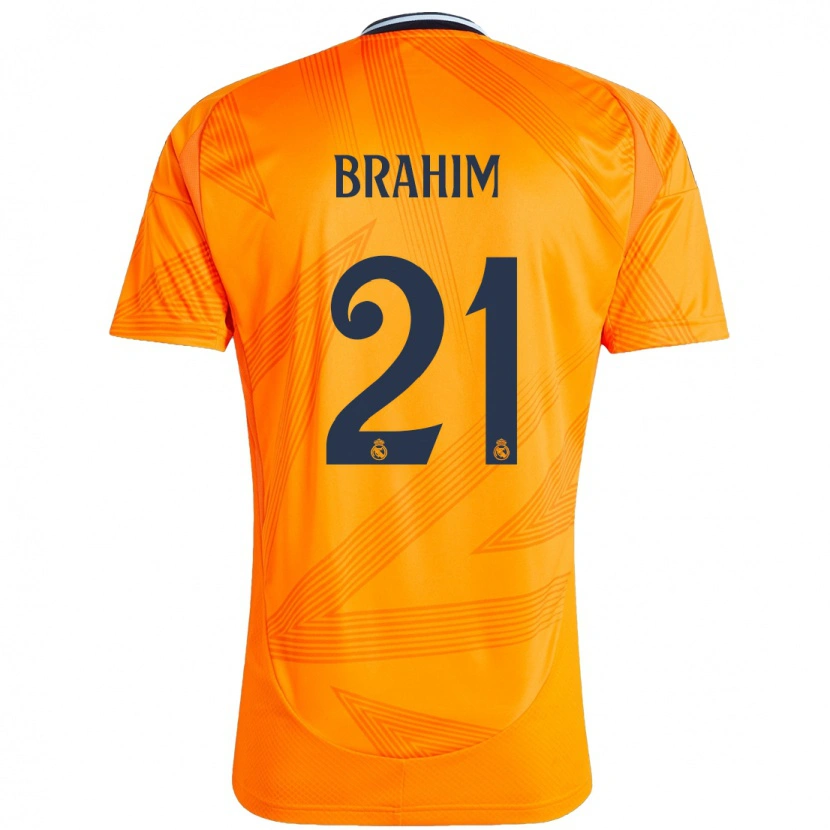 Danxen Børn Brahim Díaz #21 Orange Udebane Spillertrøjer 2024/25 Trøje T-Shirt
