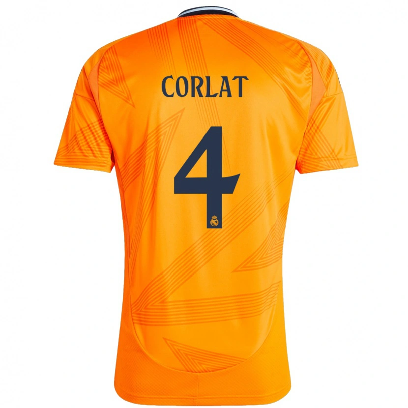 Danxen Børn Edu Corlat #4 Orange Udebane Spillertrøjer 2024/25 Trøje T-Shirt
