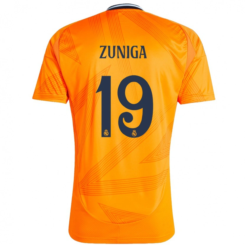 Danxen Børn Loren Zúñiga #19 Orange Udebane Spillertrøjer 2024/25 Trøje T-Shirt