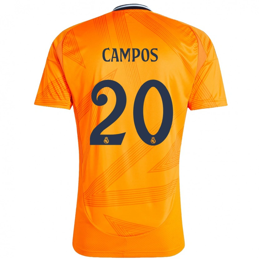 Danxen Børn Andrés Campos #20 Orange Udebane Spillertrøjer 2024/25 Trøje T-Shirt