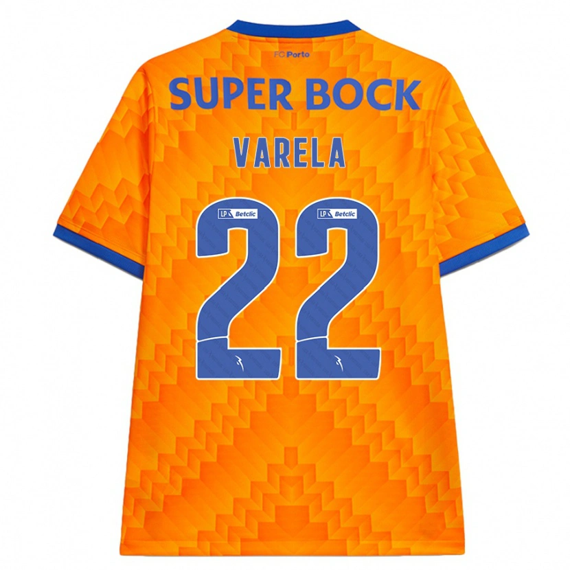 Danxen Børn Alan Varela #22 Orange Udebane Spillertrøjer 2024/25 Trøje T-Shirt