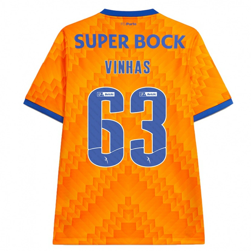 Danxen Børn David Vinhas #63 Orange Udebane Spillertrøjer 2024/25 Trøje T-Shirt