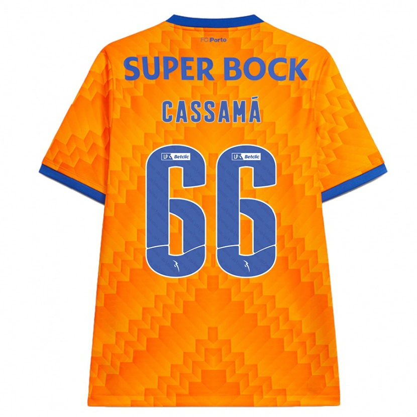 Danxen Børn Adramane Cassamá #66 Orange Udebane Spillertrøjer 2024/25 Trøje T-Shirt