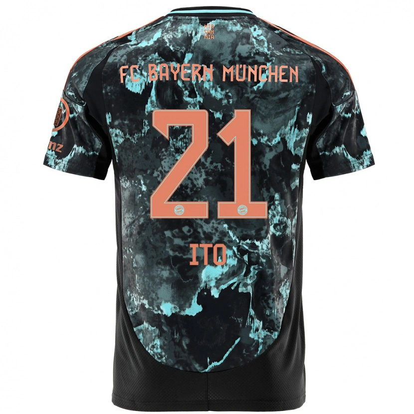 Danxen Børn Hiroki Ito #21 Sort Udebane Spillertrøjer 2024/25 Trøje T-Shirt