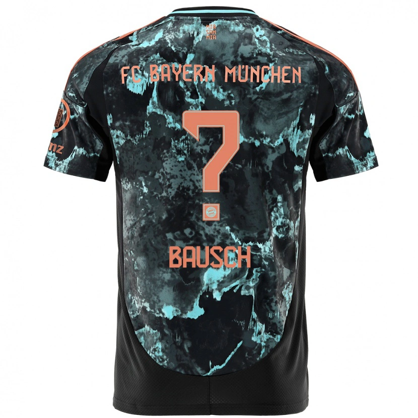 Danxen Børn David Bausch #0 Sort Udebane Spillertrøjer 2024/25 Trøje T-Shirt