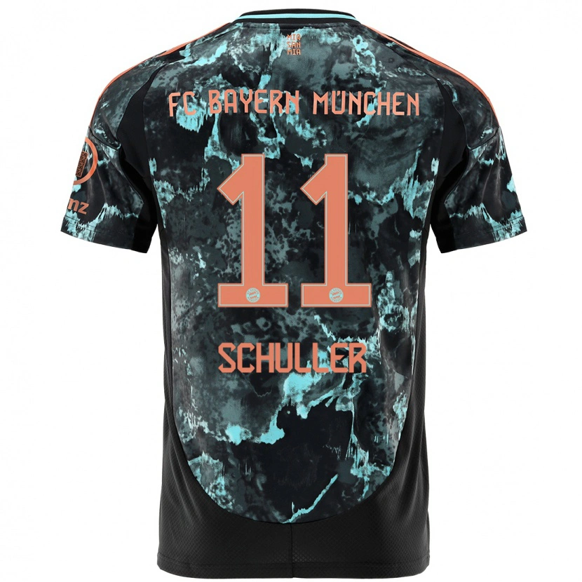 Danxen Børn Lea Schüller #11 Sort Udebane Spillertrøjer 2024/25 Trøje T-Shirt