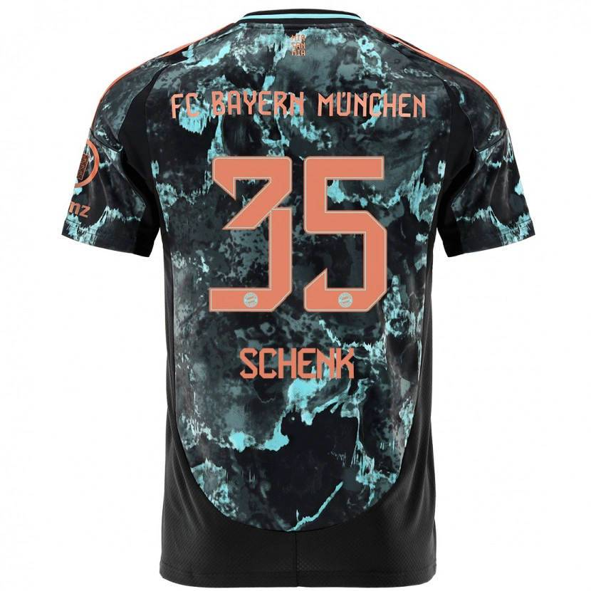 Danxen Børn Johannes Schenk #35 Sort Udebane Spillertrøjer 2024/25 Trøje T-Shirt