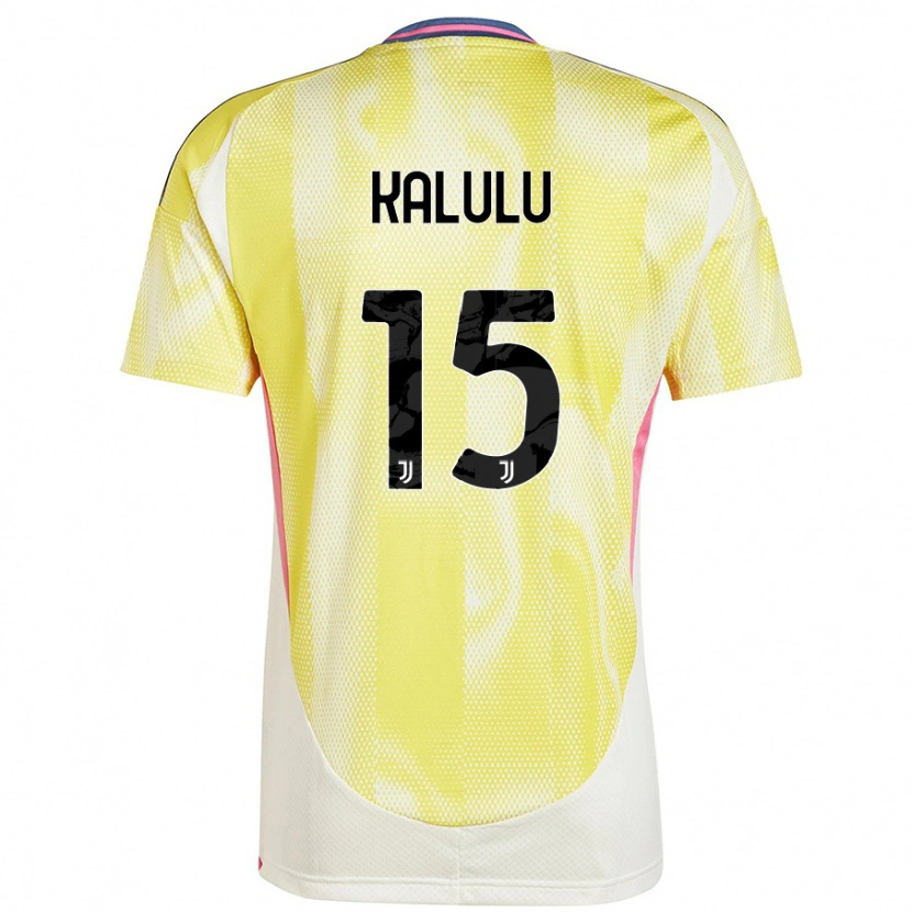 Danxen Børn Pierre Kalulu #15 Solgul Udebane Spillertrøjer 2024/25 Trøje T-Shirt