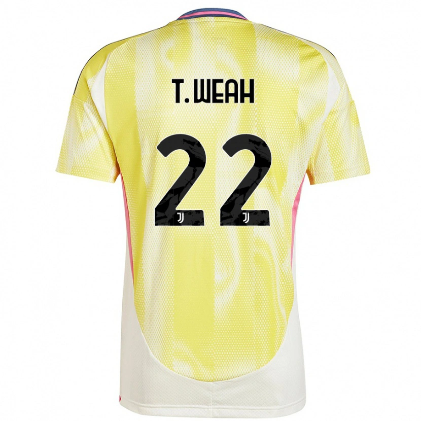 Danxen Børn Timothy Weah #22 Solgul Udebane Spillertrøjer 2024/25 Trøje T-Shirt