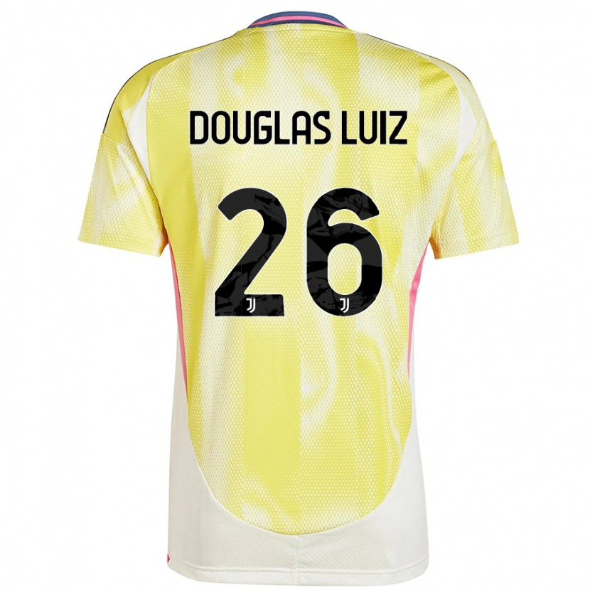 Danxen Børn Douglas Luiz #26 Solgul Udebane Spillertrøjer 2024/25 Trøje T-Shirt