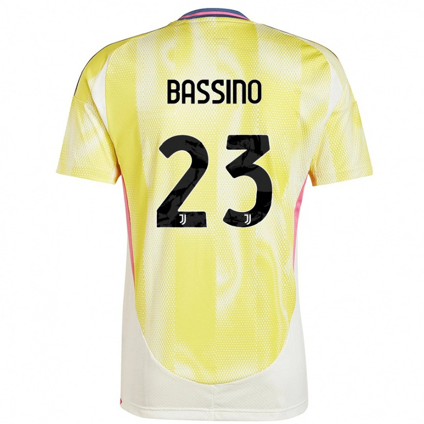 Danxen Børn Alessandro Bassino #23 Solgul Udebane Spillertrøjer 2024/25 Trøje T-Shirt