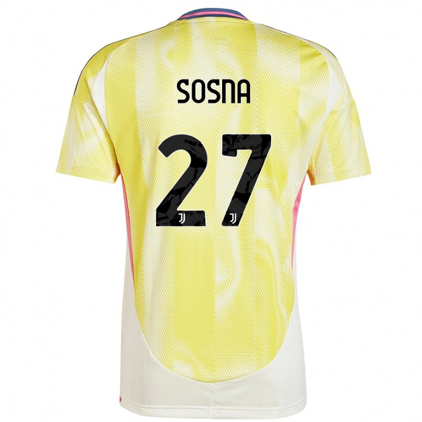 Danxen Børn Adam Sosna #27 Solgul Udebane Spillertrøjer 2024/25 Trøje T-Shirt