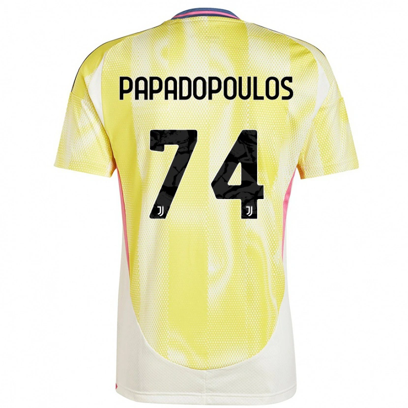 Danxen Børn Christos Papadopoulos #74 Solgul Udebane Spillertrøjer 2024/25 Trøje T-Shirt