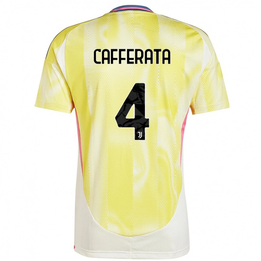 Danxen Børn Federica Cafferata #4 Solgul Udebane Spillertrøjer 2024/25 Trøje T-Shirt