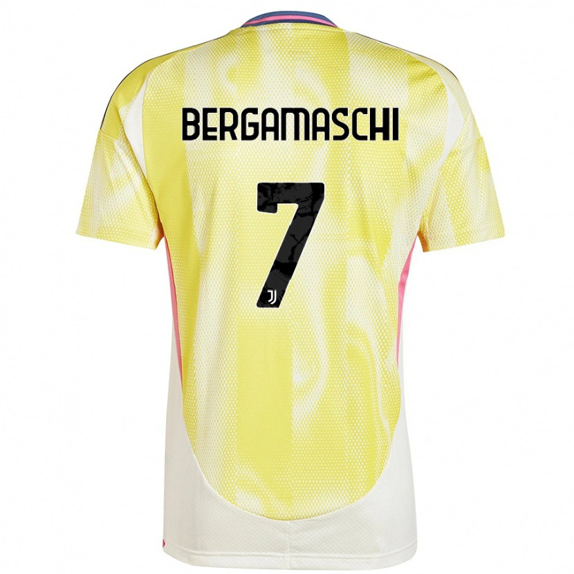 Danxen Børn Valentina Bergamaschi #7 Solgul Udebane Spillertrøjer 2024/25 Trøje T-Shirt