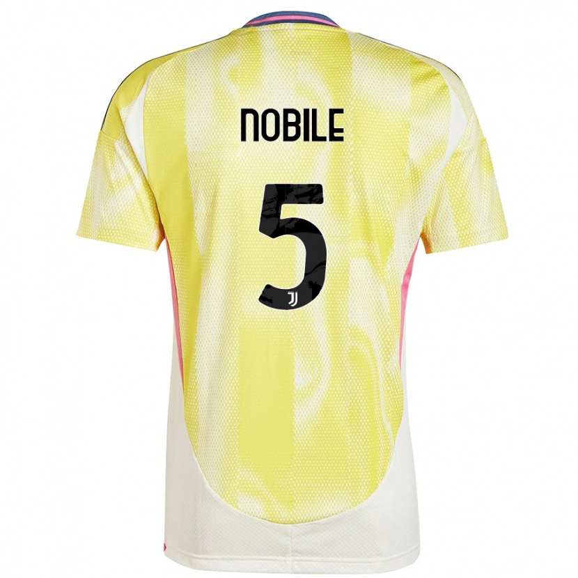 Danxen Børn Riccardo Nobile #5 Solgul Udebane Spillertrøjer 2024/25 Trøje T-Shirt