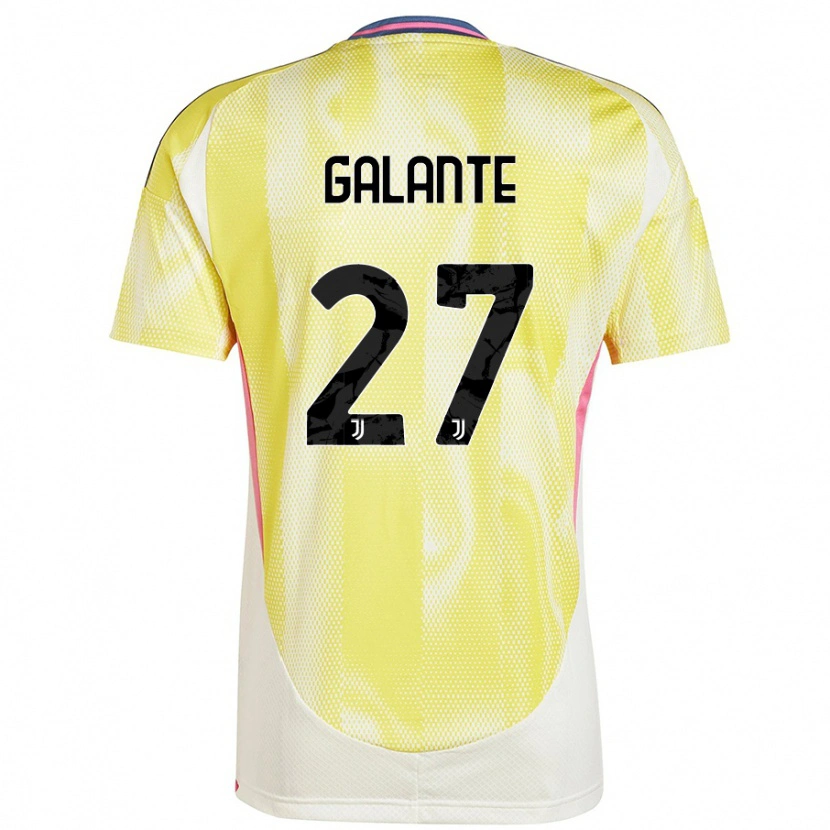 Danxen Børn Tommaso Galante #27 Solgul Udebane Spillertrøjer 2024/25 Trøje T-Shirt