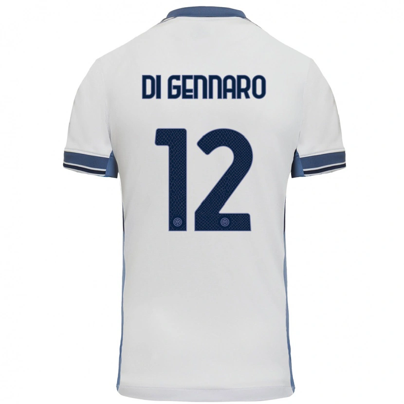 Danxen Børn Raffaele Di Gennaro #12 Hvid Grå Udebane Spillertrøjer 2024/25 Trøje T-Shirt