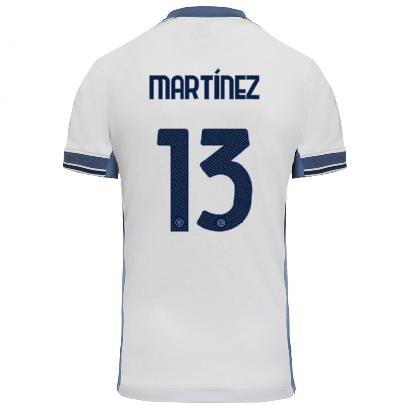 Danxen Børn Josep Martínez #13 Hvid Grå Udebane Spillertrøjer 2024/25 Trøje T-Shirt