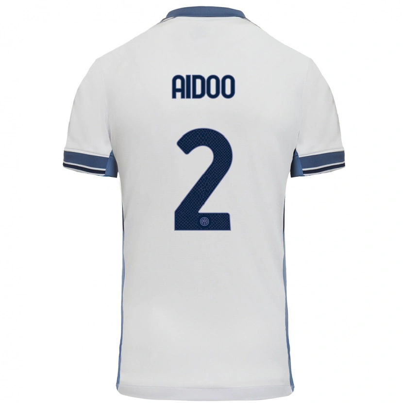 Danxen Børn Mike Aidoo #2 Hvid Grå Udebane Spillertrøjer 2024/25 Trøje T-Shirt