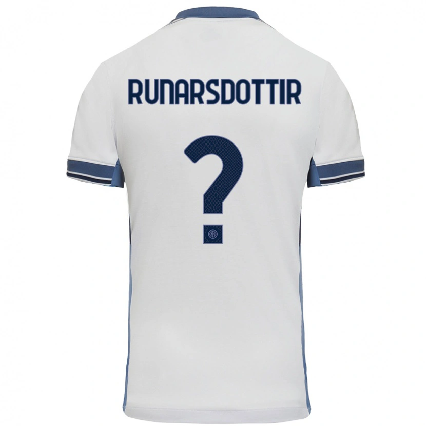 Danxen Børn Cecilía Rán Rúnarsdóttir #0 Hvid Grå Udebane Spillertrøjer 2024/25 Trøje T-Shirt