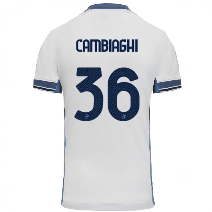 Danxen Børn Michela Cambiaghi #36 Hvid Grå Udebane Spillertrøjer 2024/25 Trøje T-Shirt