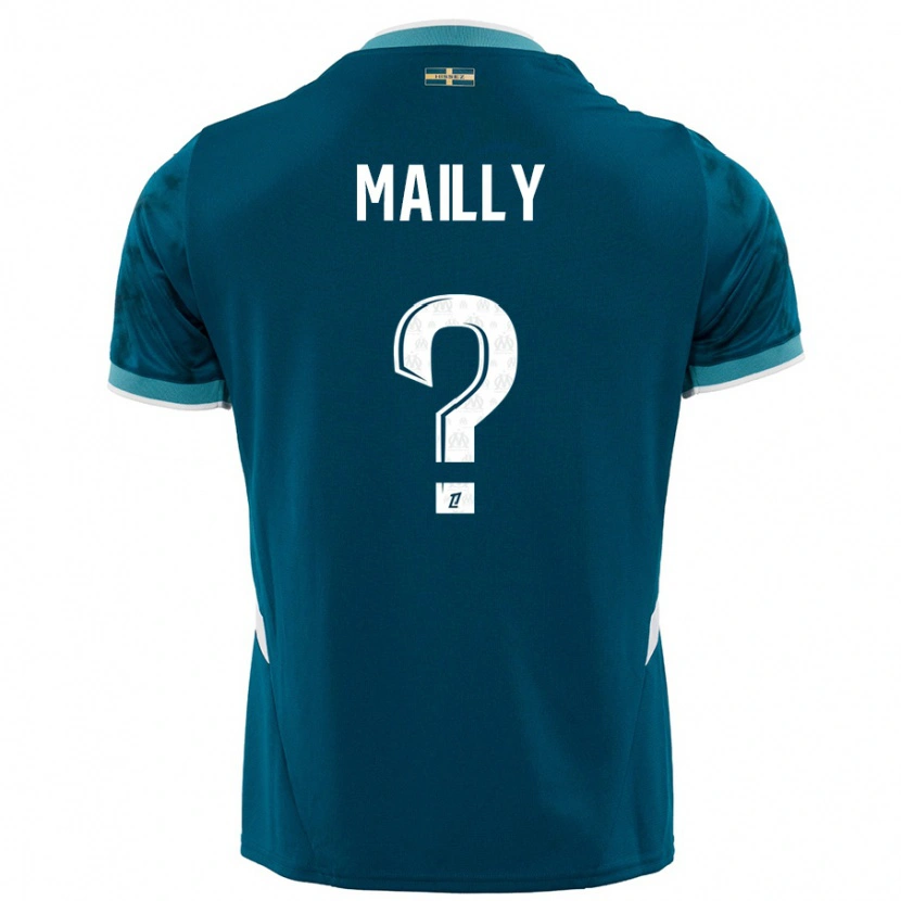 Danxen Børn Evan Mailly #0 Turkis Blå Udebane Spillertrøjer 2024/25 Trøje T-Shirt