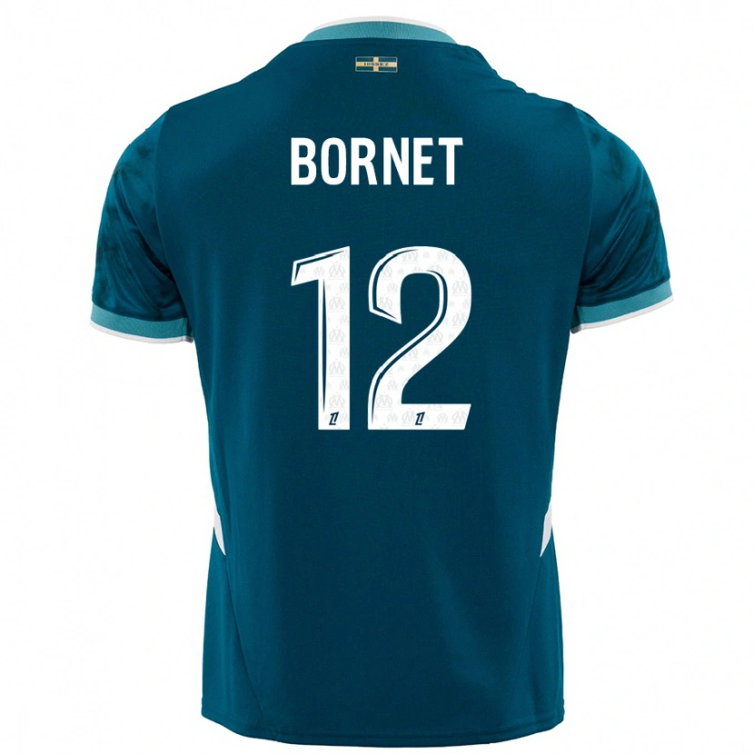 Danxen Børn Camille Bornet #12 Turkis Blå Udebane Spillertrøjer 2024/25 Trøje T-Shirt