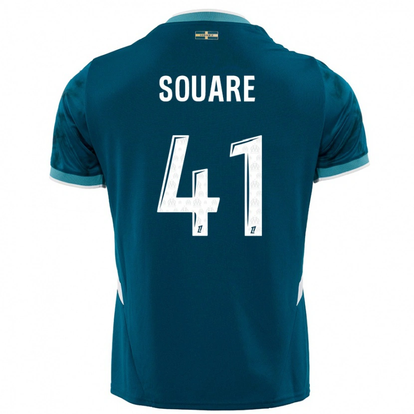 Danxen Børn Cheick Souare #41 Turkis Blå Udebane Spillertrøjer 2024/25 Trøje T-Shirt
