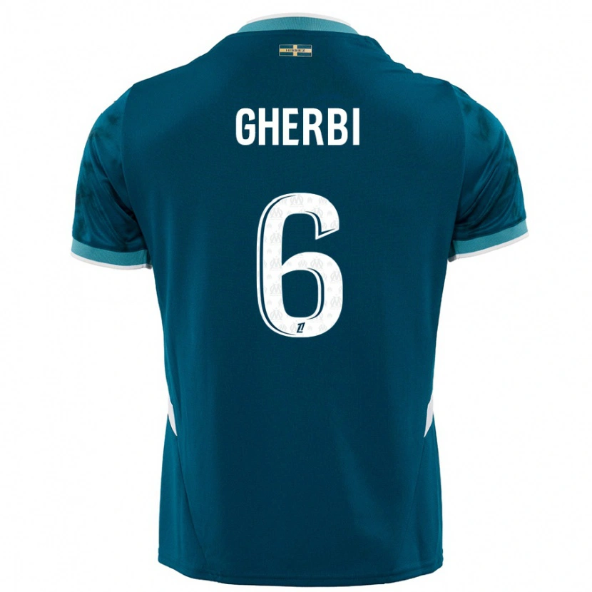 Danxen Børn Candice Gherbi #6 Turkis Blå Udebane Spillertrøjer 2024/25 Trøje T-Shirt